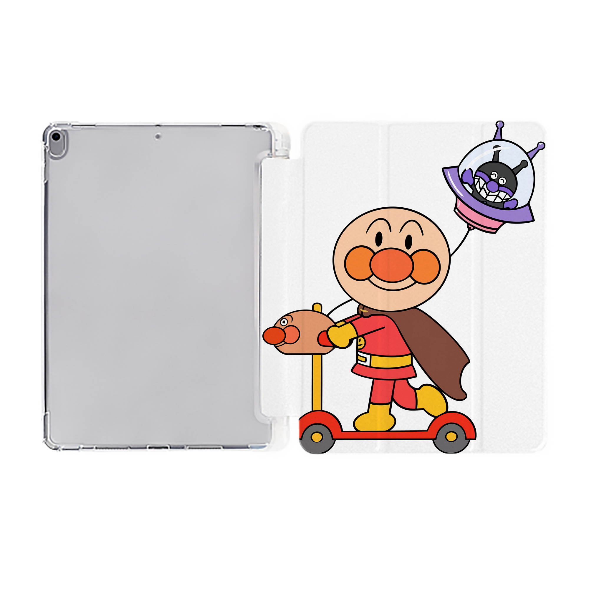 （画像用） アンパンマン Anpanman IPad ケース ペン収納付き 三つ折りスタンド PUレザー×シリコン 対応機種9.5/10.5/10.9インチ